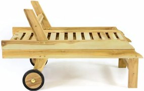 Składany leżak z  teakowego drewna DIVERO