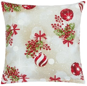 Bellatex Poduszka Boże Narodzenie Ostrokrzew , 45 x 45 cm