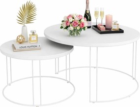 Biały zestaw dwóch stolików kawowych L2-N79