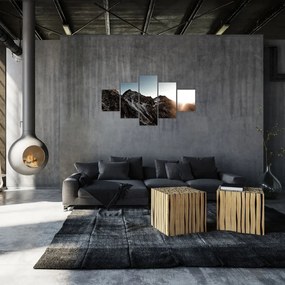 Obraz skalistego pasma górskiego (125x70 cm)