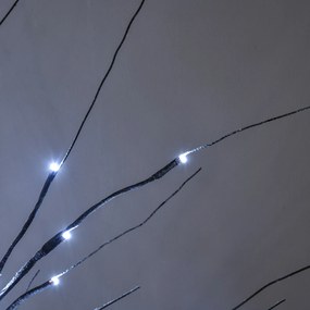 HOMCOM Sztuczna Brzoza z Oświetleniem LED, 96 ciepłych białych Mikro-LEDów, 150 cm, Brązowa