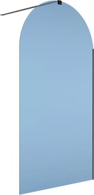 Ścianka prysznicowa WALK IN FIX  niebieska 8mm półokrągła MOLIS NATURE blue oval MASSI | Różne rozmiary : Kolor profili kabiny - złoty szczotkowany, Szerokość ścianki - 80 cm, Typ montażu - WALK in FIX (Do ściany)