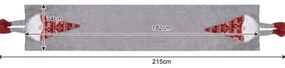 Świąteczny bieżnik na stół NORDIC GNOME 34x180 cm, szary