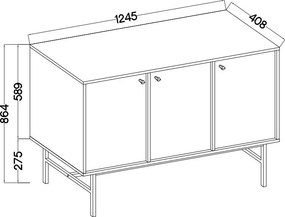 Komoda TORINO 125 cm do Salonu Sypialni Grafit