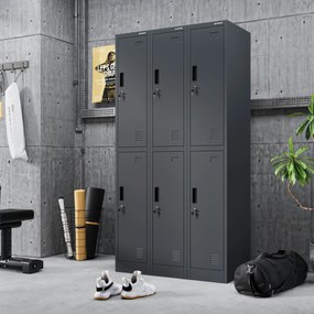 Szafka socjalna ubraniowa BHP antracytowa IGOR 1 Plus 316,5 x 1850 x 450 mm