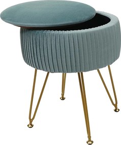 Stołek MCW-K47,  zielony, złota rama