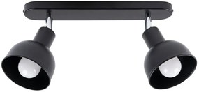 Czarna metalowa lampa sufitowa z 2 reflektorkami - A623-Wersas