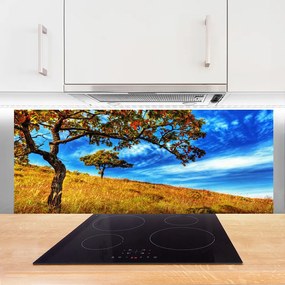 Szkło Ozdobne do Kuchni Samotne Drzewo na Horyzoncie