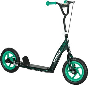 AIYAPLAY hulajnoga dziecięca, regulowana hulajnoga dla dzieci, z hamulcem, podpórką, 2 koła, stal, zielony