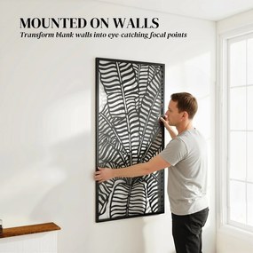 Outsunny Parawan 65 x 130 cm Wolnostojący Wiszący, Dekoracyjna Osłona z Metalu, Czarny | Aosom PL