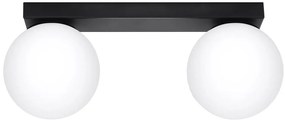 Czarna lampa sufitowa z kloszami w kształcie kuli - A164-Soho