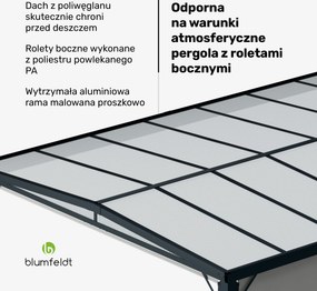 Blumfeldt Solid Sky 3x4m Pergola z Boczną Osłoną Jasnoszary
