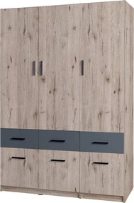 Szafa LUGERN - Dąb wellington / 4 szuflady / 136 cm