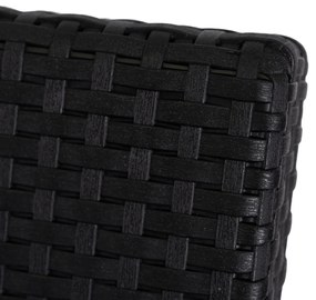 Sofa Ogrodowa FLINT Technorattan Czarna Trzyosobowa
