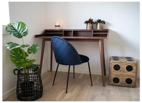 Aksamitne krzesła w niebiesko-złotym kolorze zestaw 2 szt. Geneve – House Nordic
