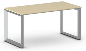 Biurko PRIMO INSPIRE, 160x80 cm, szaro-srebrna podstawa, brzoza