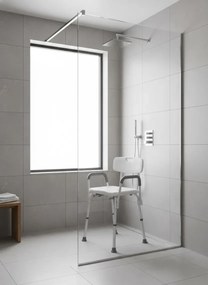 Białe regulowane krzesło pod prysznic W1-C44