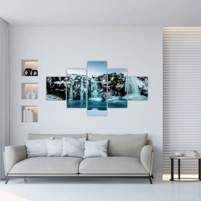 Obraz zamarzniętych wodospadów (125x70 cm)