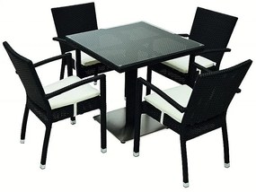 Zestaw rattanowy ogrodowy GINA 1+4 (czarny)