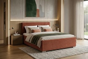 Łóżko LUCI 160x200 cm Ceglasty Z materacem