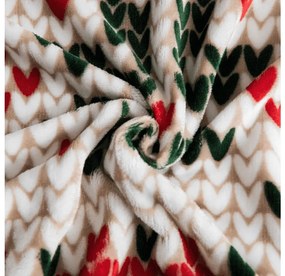 PrzytulneMieszkanie.pl PrzytulneMieszkanie.pl PrzytulneMieszkanie.pl Zestaw 2 szt. pościeli z mikropluszu FROSTED CHRISTMAS kolorowy + prześcieradło z mikropluszu SOFT 180x200 cm białe, podwójne łóżko