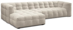 Beżowy aksamitny narożnik Windsor &amp; Co Sofas Vesta, lewostronny