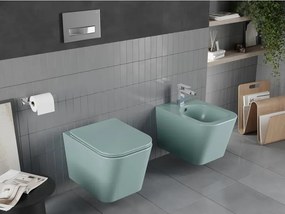 Mexen Teo miska wc Rimless z deską wolnoopadającą slim, duroplast, zielona jasna mat - 30854048