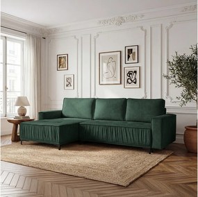 Narożnik w kształcie L, funkcja spania, do salonu, Juka Terra, zielony (39)