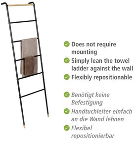 Czarna metalowa drabina dekoracyjna Loft – Wenko