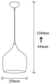 Czarna lampa wisząca z metalowym kloszem ø 22 cm Dodo – Opviq lights
