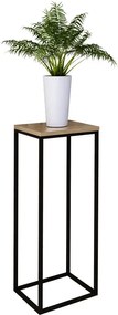 Stojak na kwiaty w stylu loft czarny + dąb lancelot K1-E97