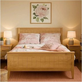 Łóżko 140x200 drewniane Siena, kolor dębowy