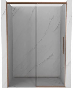Mexen Rox drzwi prysznicowe rozsuwane 140 cm, transparent, miedź szczotkowana - 8C2-140-000-65-00