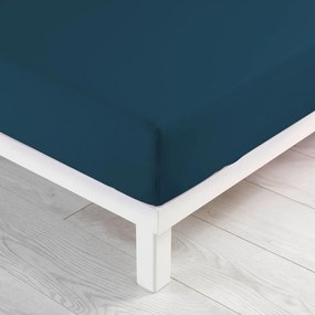 Ciemnoniebieskie dżersejowe prześcieradło z gumką 90x190 cm Jersy – douceur d'intérieur