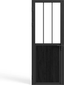 Drzwi kompletne dwustronne z aluminium i szkła hartowanego w stylu industrialnym - wys. 204 x szer. 73 cm - ERMELO