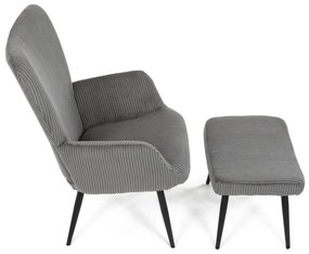 Fotel relaksacyjny z podnóżkiem L7285 GREY6, szary