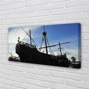 Duży obraz na płótnie Sylwetka Statku pod Niebem