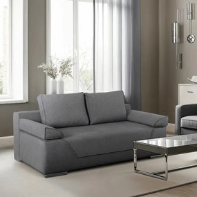 Sofa Rozkładana z Funkcją Spania RENO Dwuosobowa Szara Nowoczesna do Salonu