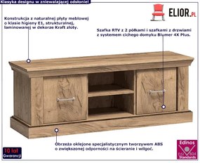 Szafka RTV kraft złoty - Metro 8X