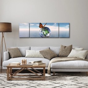 Obraz motyla na szklanej kuli (170x50 cm)