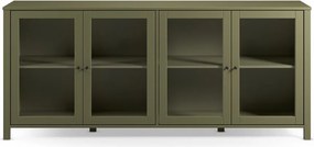 Zielona witryna z litego drewna sosnowego 186x80x40 cm Alessandra – Marckeric