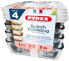 Zestaw szklanych pojemników Pyrex, 4 szt., 1,5 l