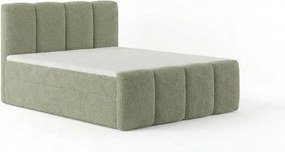Stylowe łóżko tapicerowane KORA 160x200 cm w tkaninie CENTAUR 13 zielonej
