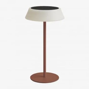 Bezprzewodowa Zewnętrzna Lampa Stołowa Solarna Led Z Polietylenu I Żelaza Ulenia Terracota - Sklum