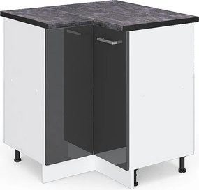 Szafka narożna antracyt wysoki połysk 75.6x60x81.6 r-line