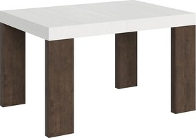 Stół rozkładany 90x130/234 cm Roxell Mix Biały jesionowy blat - Nogi z orzecha włoskiego