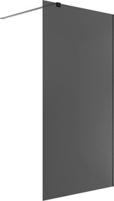 Ścianka prysznicowa WALK IN FIX grafitowa prostokątna 8 mm Molis Classic Grafit MASSI | rożne rozmiary : Kolor profili kabiny - złoty szczotkowany, Szerokość ścianki - 80 cm, Typ montażu - WALK in FIX (Do ściany)