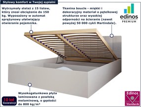 Kaszmirowe łóżko z zagłówkiem i materacem 90x200 D0-W48