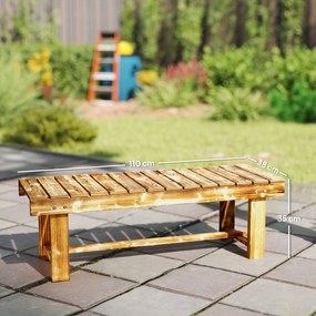 Outsunny Ławka Ogrodowa Rustykalna dla 2 Osób Lite Drewno Brązowa 110x38x35cm | Aosom PL