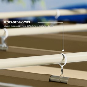 Outsunny Pergola ogrodowa 3 x 3 m z chowanym dachem, pawilon, daszek przeciwsłoneczny, UPF30+, Khaki | Aosom PL